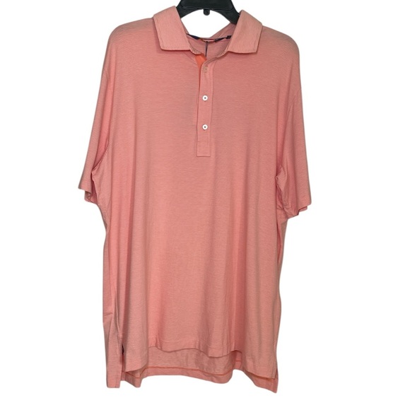 Ralph Lauren Polo Golf Orange and White Striped Polo Shirt sz XL - Picture 1 of 6